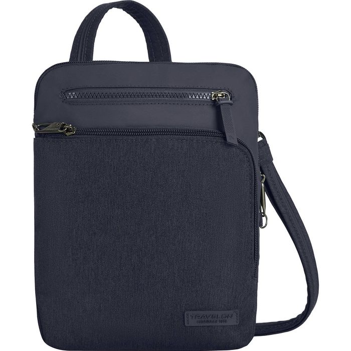 Travelon Metro Anti-Theft Small Crossbody Bag in Navy Heather