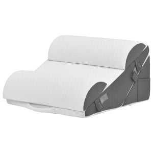 Advwin Bed Wedge Pillow Set Adjustable High-density Foam Reading Pillow Triangle White & Grey