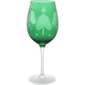 LDV 9x23cm Wine Glass Emerald Home Christmas Decor - Green