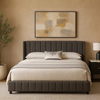 Big Lot Charcoal Chloe Gas Lift Storage Bed Frame - Charcoal, King