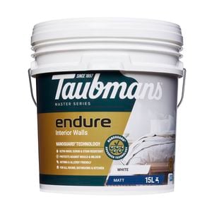 Taubmans 15L White Matt Endure Interior Walls Paint