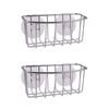 2x D.line Chrome/pvc Wall Mount Sponge Caddy W/ Suction Cups Organiser White