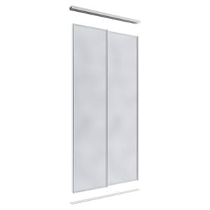 Lugna 2400 x 1200mm Clear Anodised Mirror Wardrobe Double Sliding Doors