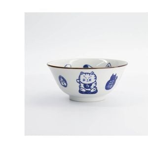 Tokyo Design Kawaii Cat Bowl Twin Porcelain Microwave Dishwasher Safe 15cm