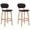 vidaXL 2x Bar Stools Black Fabric Pub Sitting Chair Seat