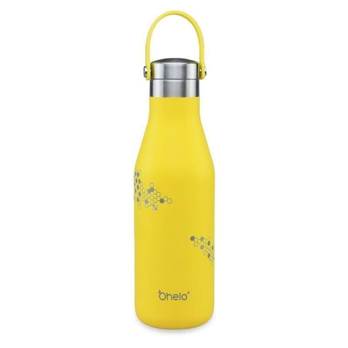 O'helo Yellow Bottle With Etched Bees 500ml