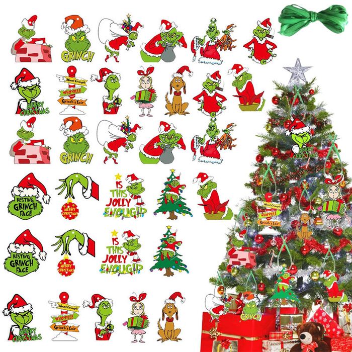 Catzon 32 Pcs Xmas Decorations Set Hanging Tree Ornaments