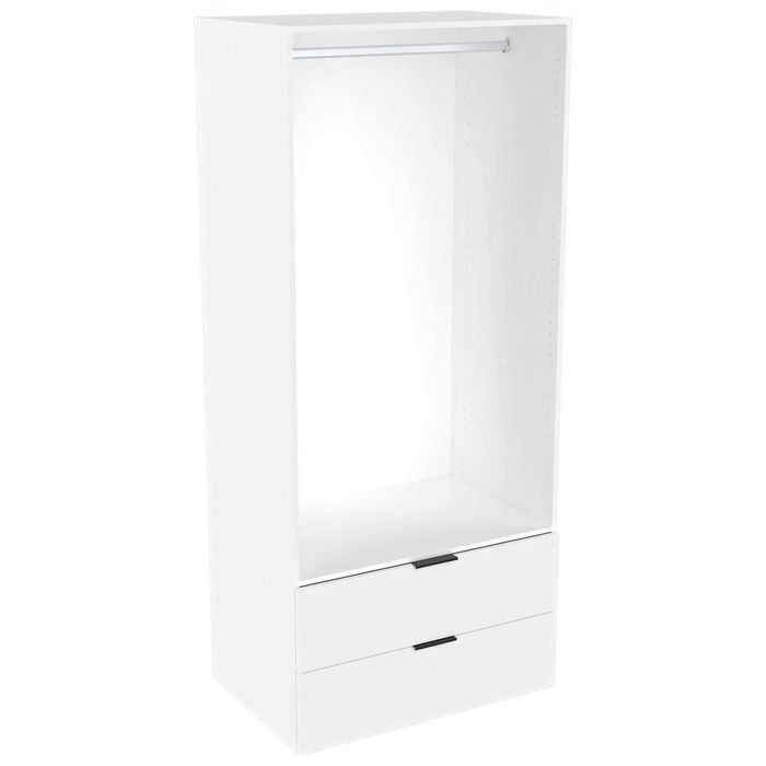 Lugna 2048 x 900 x 580mm White Hanging 2 Drawer Storage Cabinet - White
