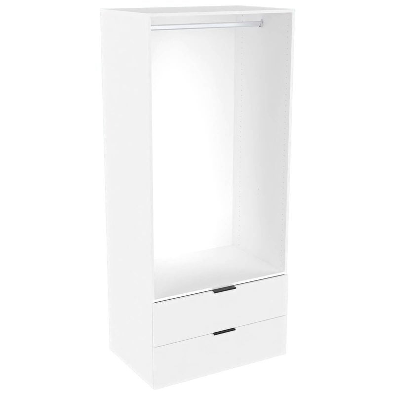 Lugna 2048 x 900 x 580mm White Hanging 2 Drawer Storage Cabinet - White