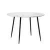 Oikiture 110cm Dining Table Round Metal White&Black