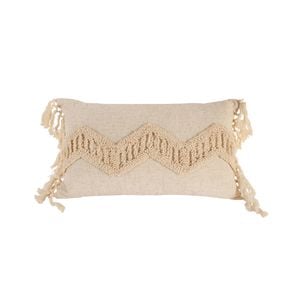 Maine & Crawford Kylen 50x30cm Fringed Cushion - Beige