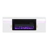 Ufurniture 178cm Fireplace TV Stand with 90cm Electric Fireplace, Modern Entertainment Center with Realistic LED Flame White