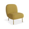 Moulon Chaise Lounge Chair - Tuscan Yellow - Brushed Matt Gold Legs