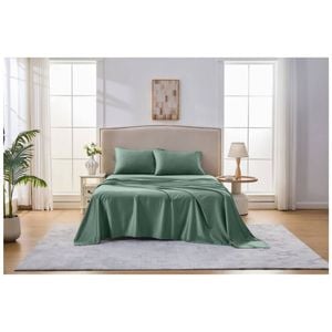 Grosvenor House 500TC Cotton Sheet Set W/ Pillowcase King Single Slate Green