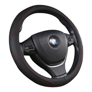 Universal 38cm Car Steering Wheel Cover Stitching PU Leather Car Cover