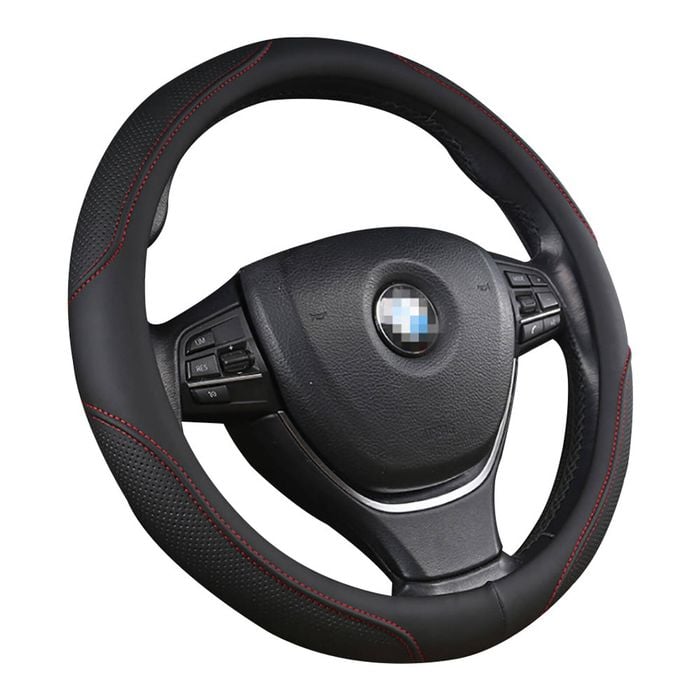 Universal 38cm Car Steering Wheel Cover Stitching PU Leather Car Cover