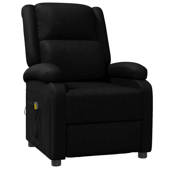 vidaXL Massage Chair Single Sofa Reclining Armchair Office Black Faux Leather