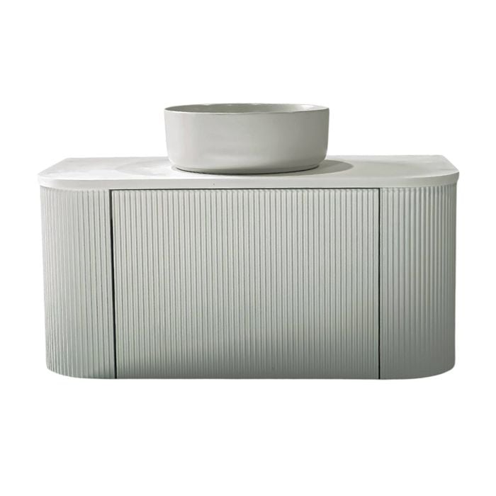 Rick McLean's Bathware 900mm Fluted White Vanity Unit