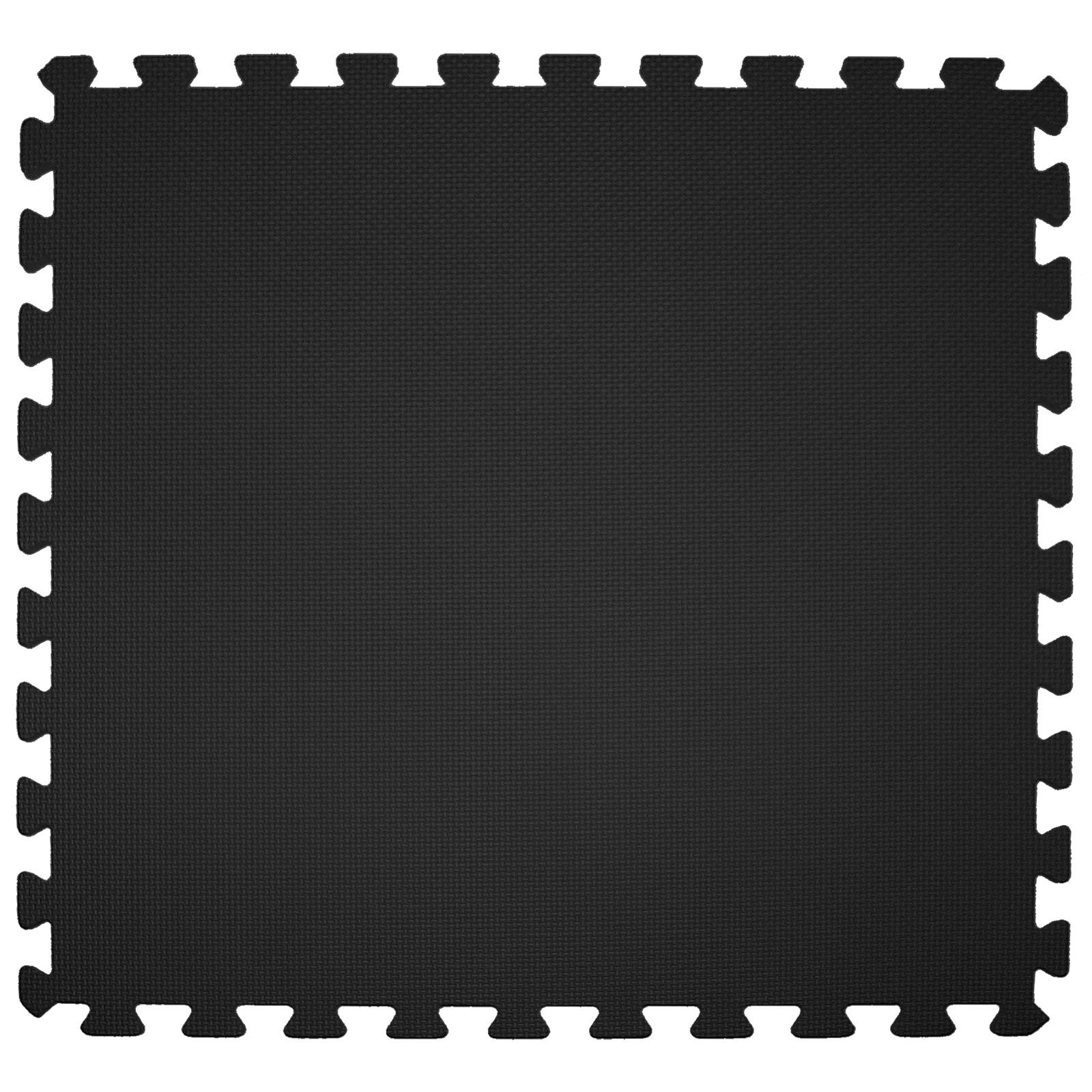 EVA 50 x 50cm Interlock Foam Mats Solid Black Pk4