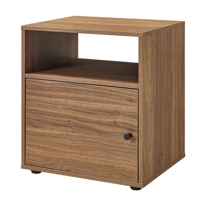 Lanie Bedside Unit Side Table 1 Door Walnut