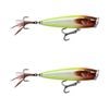 2x Rapala 9.5cm Skitter Pop Elite Topwater Fishing Lures - Gilded Clown