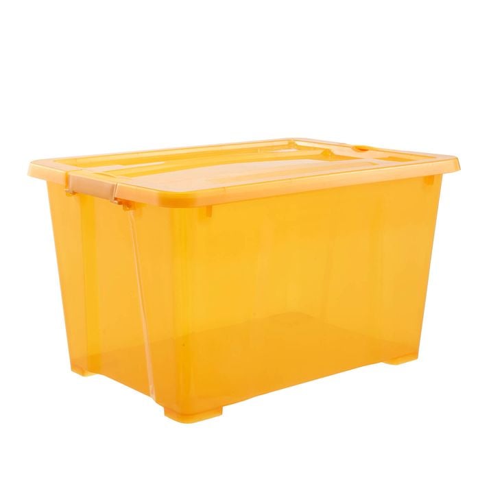 All Set 30L Orange Translucent Modular Storage Container - Bunnings New ...