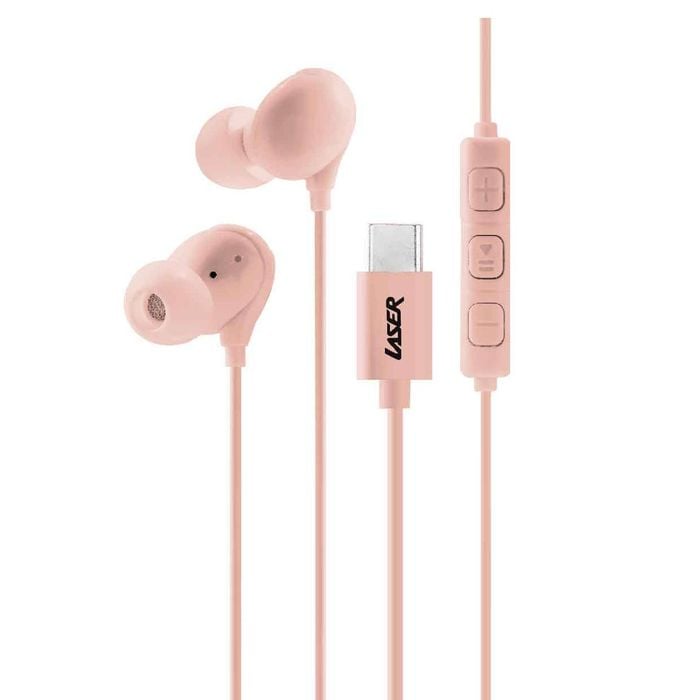 Laser In-Ear Earphones with USB-C Controls (Rose)
