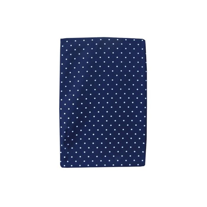 Polka Dot Navy Polyester Cotton Bassinet Fitted Sheet with a Flat Sheet Sewed Attached