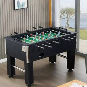 TOPONE 5FT Foosball Soccer Table With Solid Steel Rods Black Frame - Black