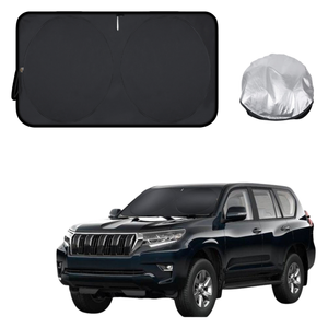 Front Windscreen Sun Shade for Toyota Prado 2013 - 2024 (J150) - Standard 150 x 85 cm - Black