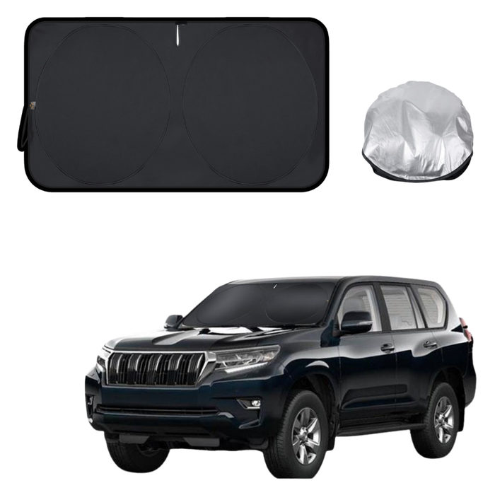 Front Windscreen Sun Shade for Toyota Prado 2013 - 2024 (J150) - Standard 150 x 85 cm - Black