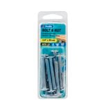 Zenith 1/4" x 50mm Zinc Plated Mushroom Head Bolt And Nut - 10 Pack