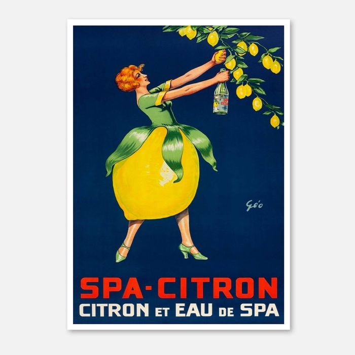 Galrie Vintage SpaCitron Lemon Drink Poster Art by Géo French Advertisement, Poster Only, A3 30 x 42cm (12 x 16inch)