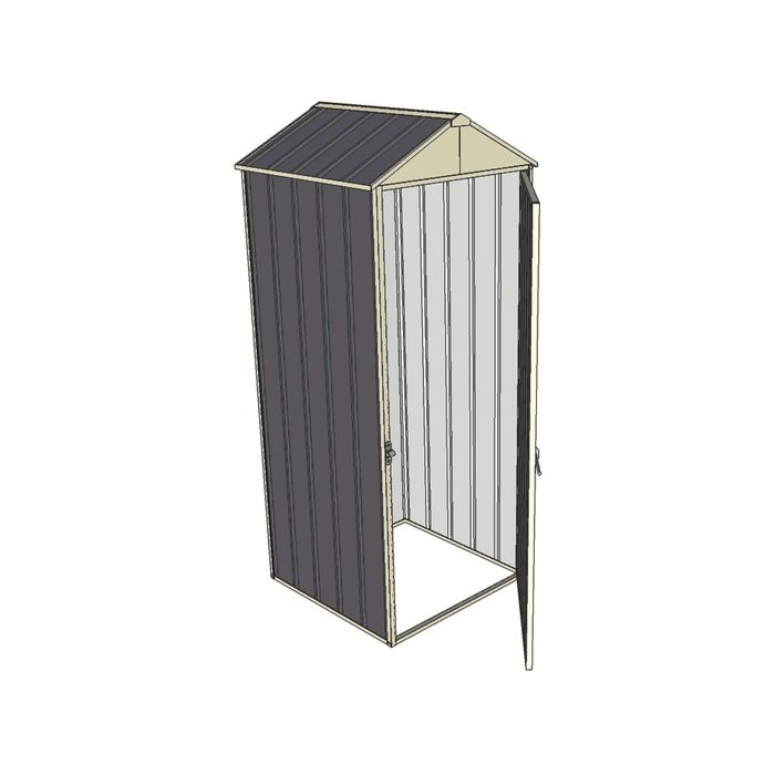 Build-a-Shed 0.8 x 0.8 x 2.1m Gable Single Hinged Door Shed - Grey