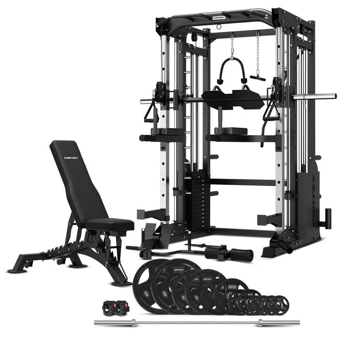 Cortex Sm25 Multi Gym With 100kg Olympic Tri-grip Weight, Bar And Bn9 Bench Set