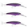 3x Rapala 18cm X Rap Magnum 40 Deep Diving Trolling Lures - Purple Mack
