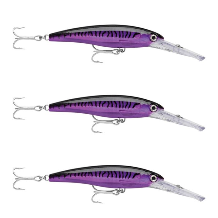 3x Rapala 18cm X Rap Magnum 40 Deep Diving Trolling Lures - Purple Mack
