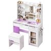 Artiss Dressing Table Vanity Desk LED RGB Light Charging Station White