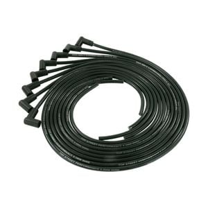 Black Ignition Leads, 8.5mm, Universal, Right Angle/90° Plug Boots, Kevlar Core, Fiberglass Braid, Silicone Sleeve