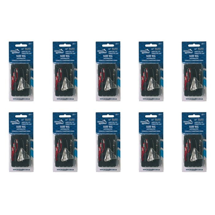 10x Jarvis Walker Paternoster Surf Rig with 84g Star Sinker Size 4/0