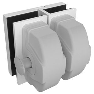 ProtectorAl 126 x 138 x 105mm Poly Matt White Glass To Glass Gate Latch