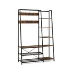 Costway Industrial Coat Rack w/Storage Shelf Entryway Hallway Rack - Coffee
