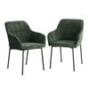 Oikiture Set of 2 Dining Chairs Kitchen Accent Armchairs Chenille Fabric
