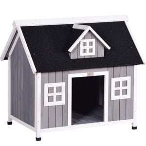 Yes4pets Grey Large Timber Pet Dog Puppy Wooden Cabin  Kennel Timber House