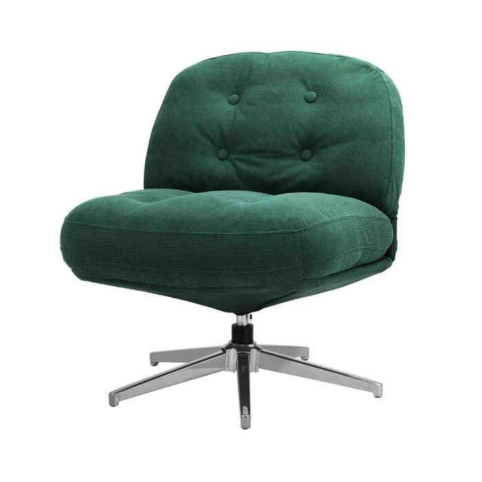 Oikiture Armchair Swivel Lounge Chair Polyester Green