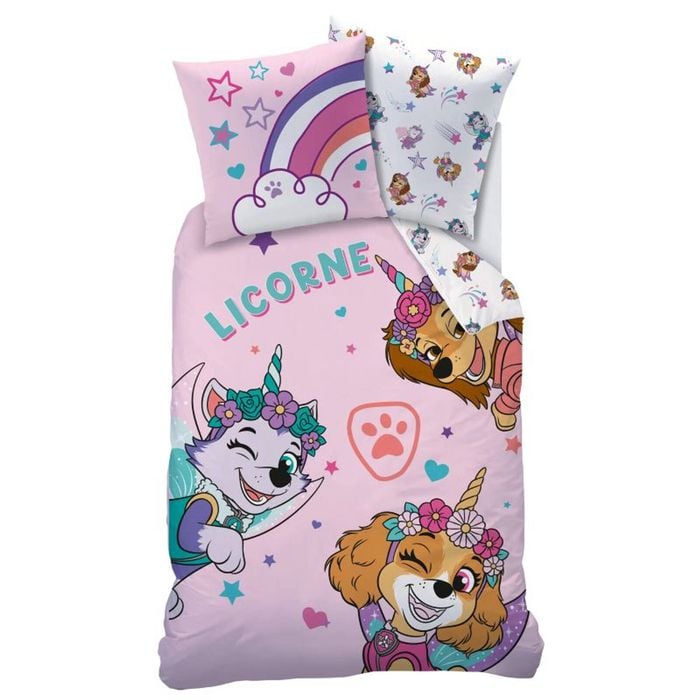Paw Patrol Licorne Cotton Quilt Cover Set - Single Bed Size