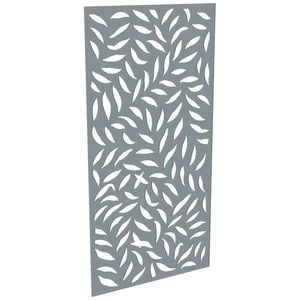 ProtectorAl 300-1200w x 1201-2400h Silver Brushed/Gloss White Large Leaf Unframed Composite Deco Panel