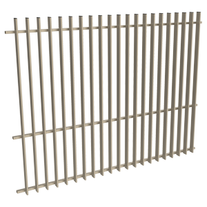 ProtectorAl 2400W x 1800H Paperbark Aluminium Radiator Pool Fence Panel with Mid Rail