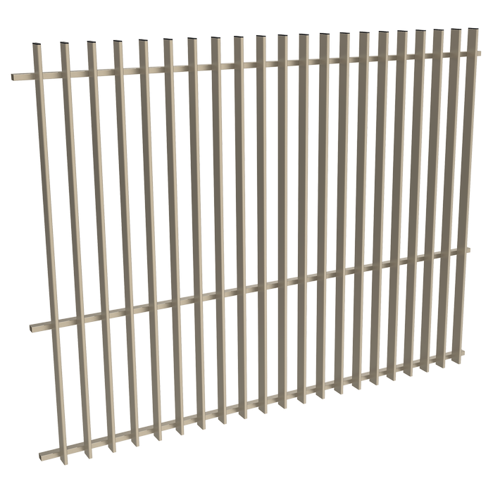 ProtectorAl 2400W x 1800H Paperbark Aluminium Radiator Pool Fence Panel with Mid Rail