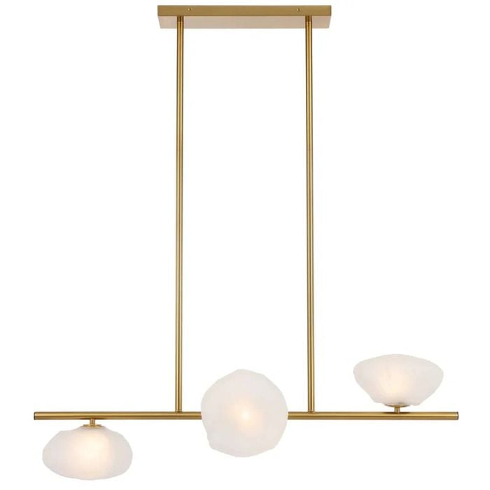 Telbix Zecca Contemporary Pendant Hanging Lamp Light Metal Glass Antique Gold Frost Gloss